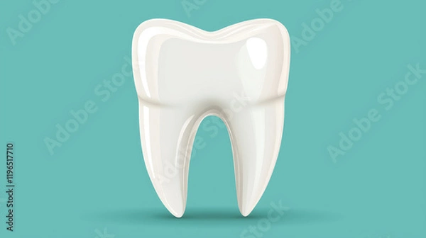 Obraz A playful and colorful design celebrating National Children’s Dental Health Month, featuring a tooth character holding a toothbrush, with bright bubble letters spelling out the event's name,