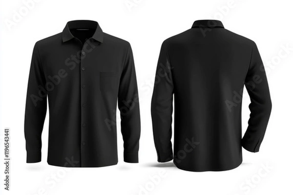 Fototapeta Men black suit Isolated blank front and back