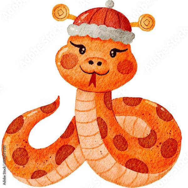 Obraz Chinese New Year snake element Emphasis on celebration and tradition.