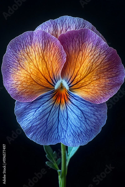 Obraz Vibrant Pansy Flower Close Up Displaying Delicate Veins
