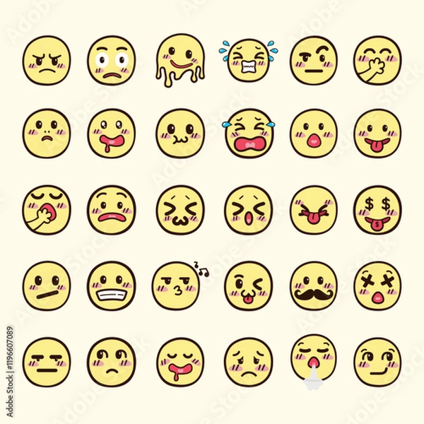 Obraz Doodle Emoji Pack V2