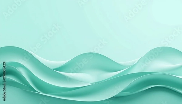 Obraz Abstract waves in soft mint color