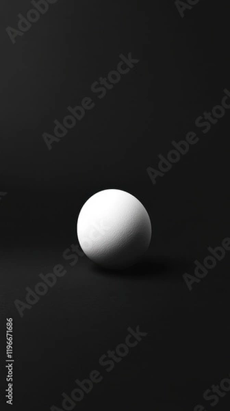 Fototapeta Single White Sphere On Dark Background