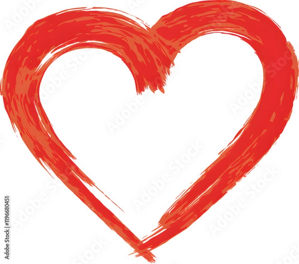 Fototapeta Abstract Red Heart Shape Painted Brush Strokes Romantic Design Element Valentine Love Passion Graphic Artistic Illustration Digital Art Background Texture Image care dark bold black vivid vector      