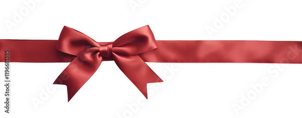 Fototapeta Elegant Red Satin Ribbon Bow on Black Background Perfect for Holiday Gift Wrapping Decoration Design Element Festive Celebration Anniversary Romantic Valentines Day Present Luxury Texture Image tie   