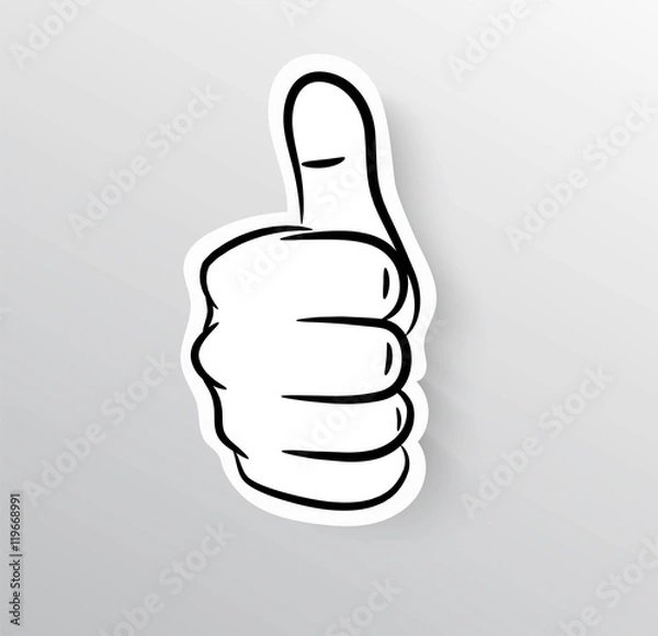 Fototapeta Vector hand showing thumbs up icon
