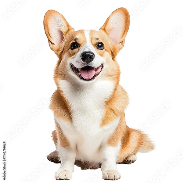 Obraz Corgi dog sitting isolated on white background