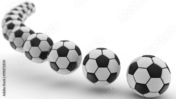 Fototapeta Soccer ball. 3D illustration. 3D CG.