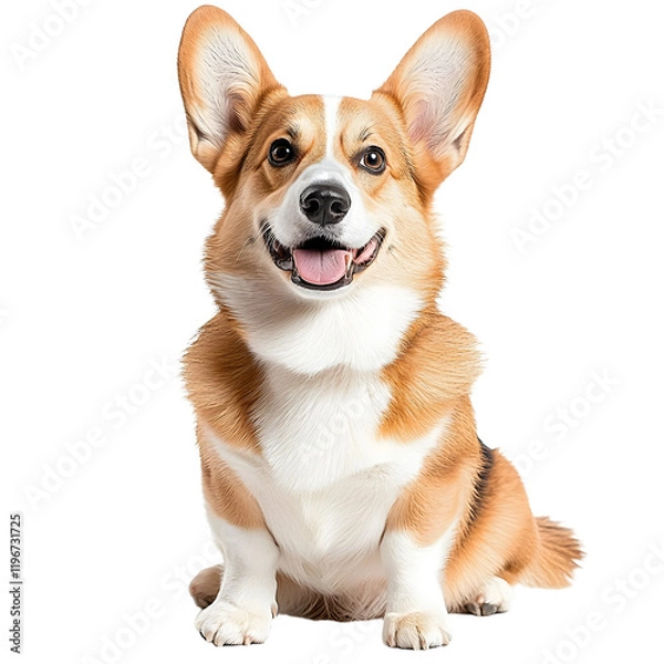 Obraz Corgi dog sitting isolated on white background