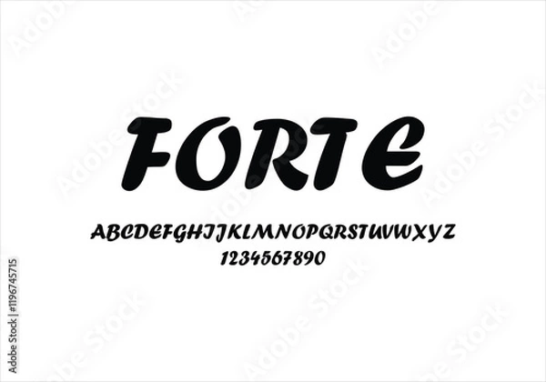 Obraz Forte font for logo and headline. Isolated vector typeset