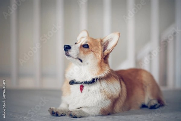 Obraz Portrait of a charming Pembroke Corgi dog