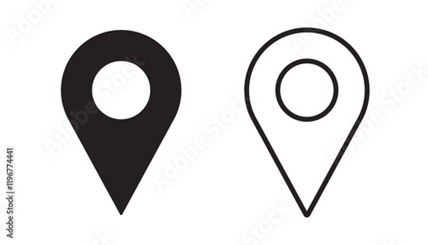 Fototapeta a collection of location or map pin symbols