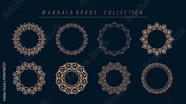 Obraz ethnic outline mandala border collection