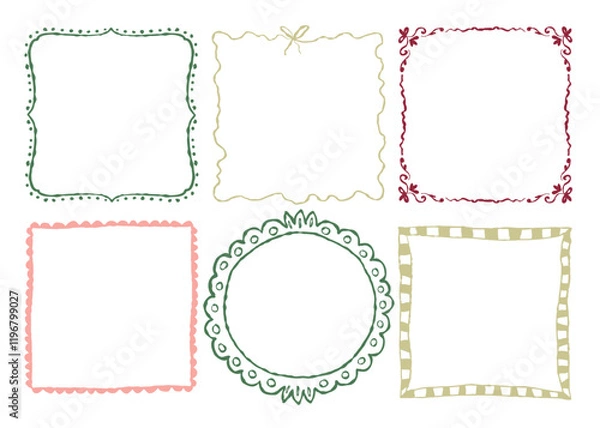 Fototapeta Elegant Floral Frames Vector Set, Decorative Borders and Frames for Invitations and Design