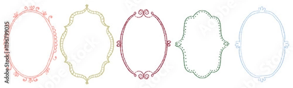 Fototapeta Elegant Floral Frames Vector Set, Decorative Borders and Frames for Invitations and Design