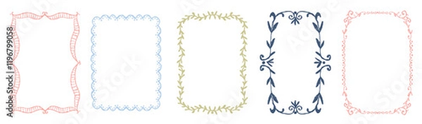 Fototapeta Elegant Floral Frames Vector Set, Decorative Borders and Frames for Invitations and Design
