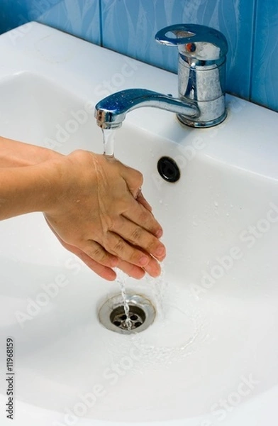 Obraz Washing hands in bathroom