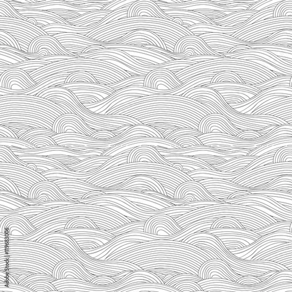 Fototapeta Seamless unusual pattern with waves.