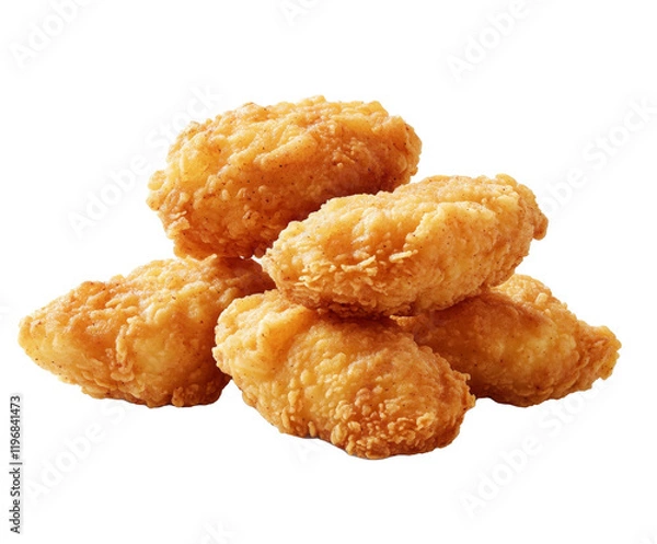 Obraz Crispy Fried Chicken: A Delicious and Flavorful Snack , isolated on white background PNG