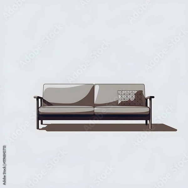 Obraz Sleek and minimalist styled sofa isolated.