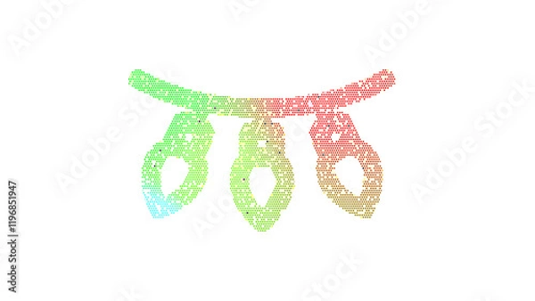 Fototapeta Icon lights holiday is made up of LED square shapes. There are bright diodes and there are black dead diodes