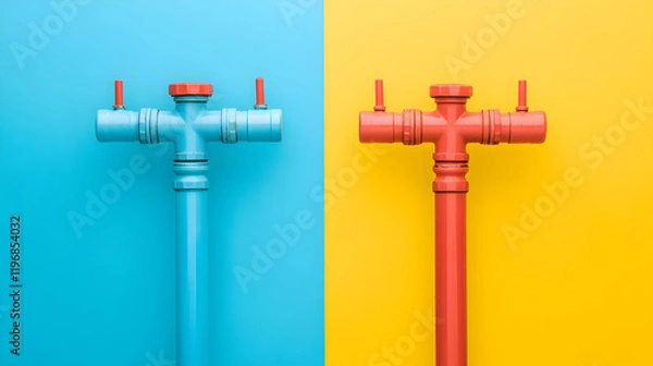 Fototapeta Showcasing vibrant pipe design with colorful graphic art and modern artistic aesthetics