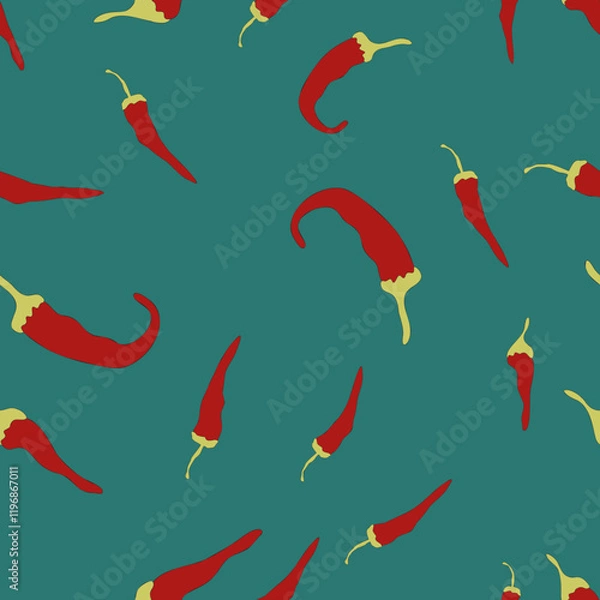Fototapeta red pepper seamless pattern vector