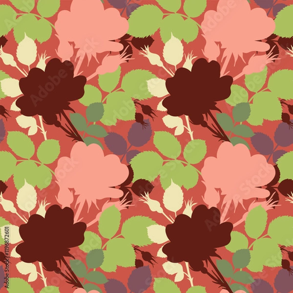 Fototapeta Vector floral pattern, seamless abstract print