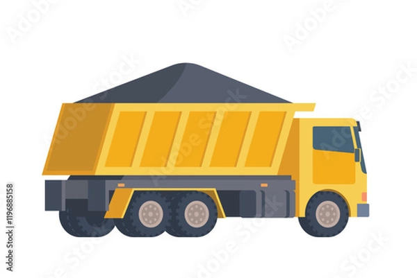 Fototapeta Coal Truck Illustration. Editable Vector for Easy Customization