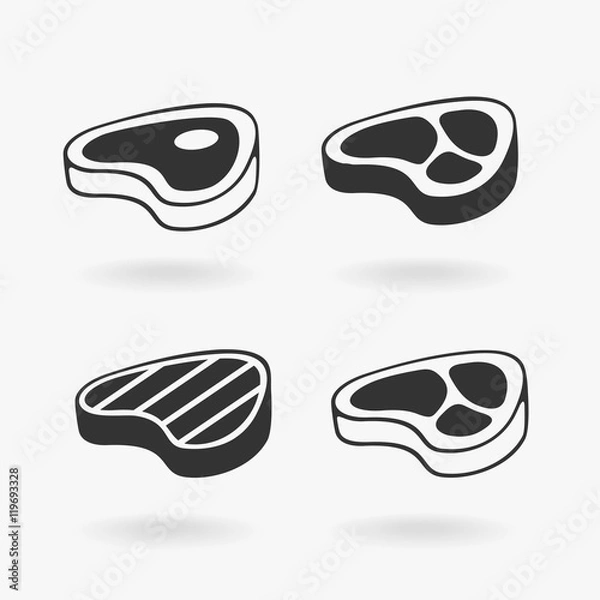 Obraz Symbol wektor stek mięsny