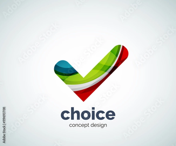 Fototapeta Vector choice concept, tick logo template
