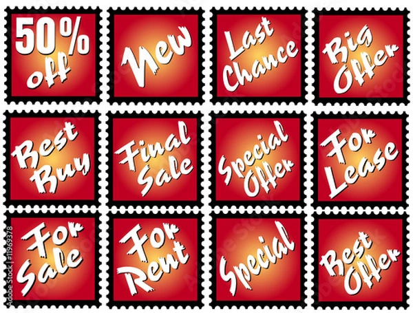 Fototapeta advertising stamps