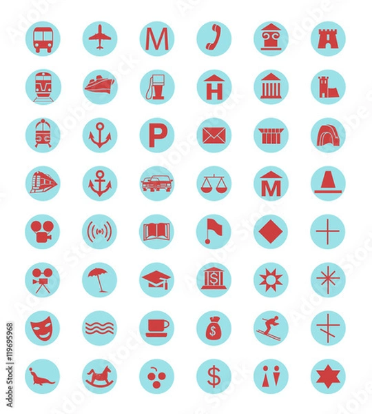 Fototapeta Map Legends Icons Set