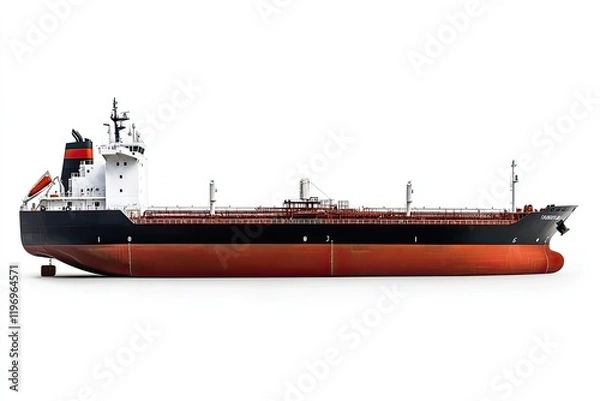 Obraz Tanker ship isolated on white background
