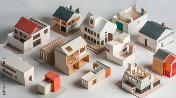 Obraz model of houses in isometric