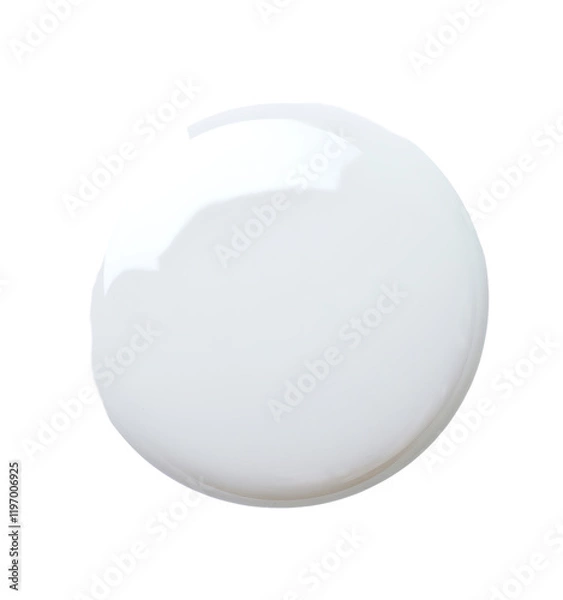 Fototapeta White Round Liquid Spill Isolated Background Texture Design Element Perfect for Cosmetics Product Presentation Advertising Clean Minimalist Style Graphic Resource High Resolution Image Professional   