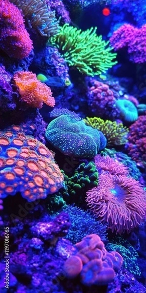 Fototapeta Vibrant Underwater Coral Reef Scene Stunning Ocean Life Aquatic Ecosystem