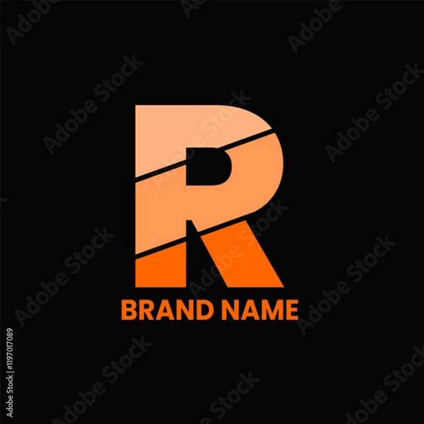 Fototapeta R letter logo design vector