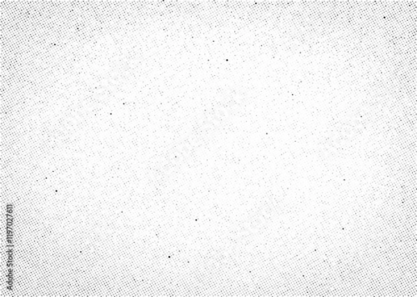 Fototapeta Vector halftone dot pattern with a smooth gradient effect. Subtle vignette effect with fading black dots on white background.