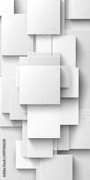 Fototapeta Abstract White Geometric Square Pattern Background Design