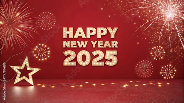 Fototapeta NEW YEAR 2025 CARD