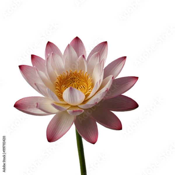Fototapeta white water lily with transparent background PNG and JPEG image