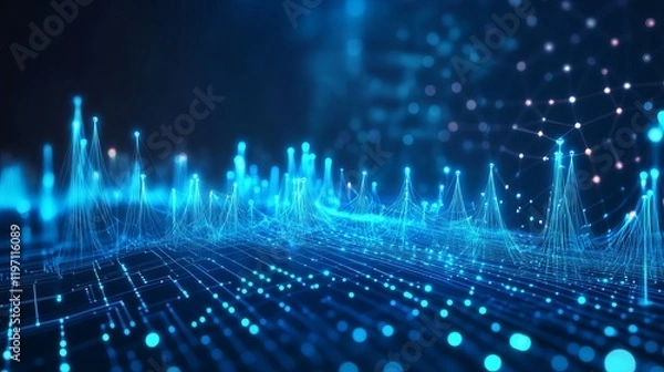 Fototapeta Abstract Blue Digital Technology Background