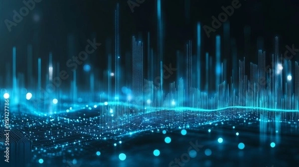 Fototapeta Abstract Blue Digital Technology Background