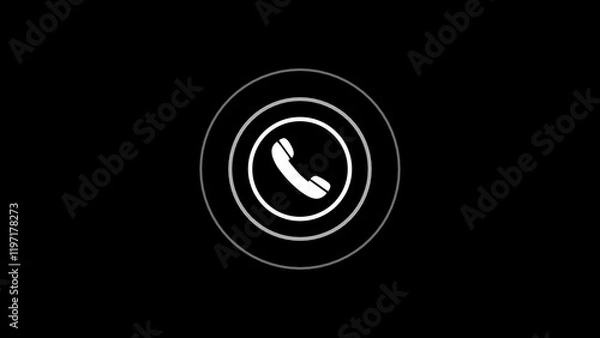 Fototapeta call icon with circle wave illustration concept