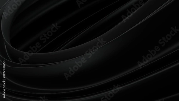 Obraz An abstract background with a sleek atmosphere featuring a black matte surface, exuding a sense of modern art and luxury, characterized by elegant and modern 3D rendering.