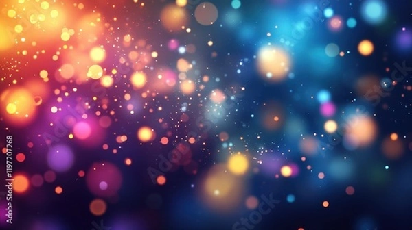 Fototapeta Colorful Abstract Modern Background with Bright Bokeh Effect and Soft Glowing Lights for Creative Projects and Stylish Designs
