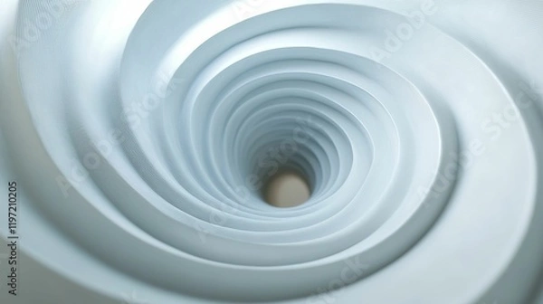 Fototapeta Pale layered spiral formation with deep center.