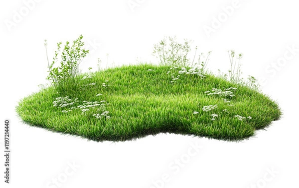 Obraz Artificial Green Carpet isolated on transparent Background