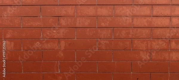 Fototapeta Red Brick Wall with a Horizontal Pattern and Textured Surface